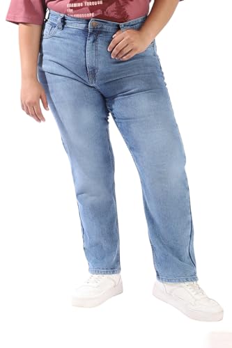 Image of High Star Women Plus Size Straight fit High-Rise Casual Jeans