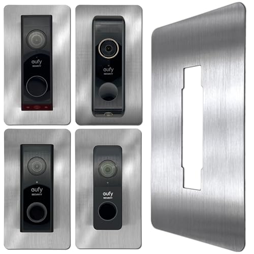 Baron Design | Edelstahl Blende | Zubehör für Eufy Videotürklingel/Video Doorbell | E340, 2K HD, S330, C30, C31, Slim | Halterung, Schild, Platte für Klingel