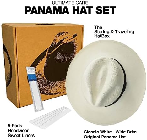 Original Panama Hat - Wide Brim Classic Fedora - Toquilla Straw - Handmade in Ecuador