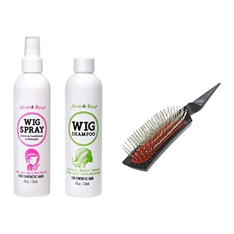 [ Nicole & Alyssa ] Wig Spray & Shampoo SET - Synthetic Wig Care Solution (with Wig Brush) Cover