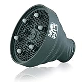 Difusor Universal PLEGABLE LIM HAIR COLOR para secador de cabello PROFESIONAL. Adaptable a la mayoría de secadores. Estructura de silicona resistente. Aromaterapia. (NEGRO)