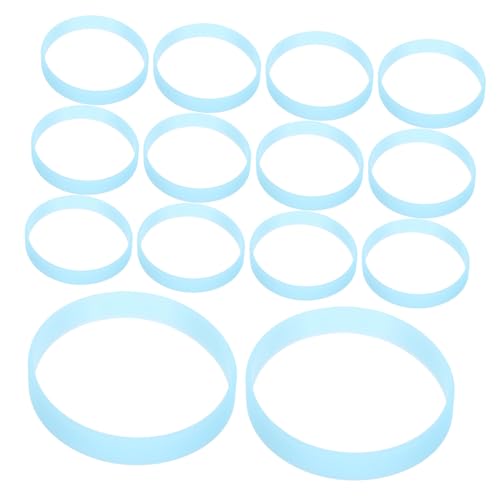 Pulseras de silicona impermeables de 40 piezas con muñequeras deportivas color sky-blue
