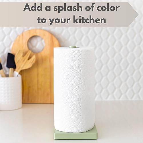 House Perfect Paper Towel Holder For Kitchen Countertops Solid Wood (Laurel Green) - Great For Kitchen Storage, Home Organization And Apartment Essentials #TOP1