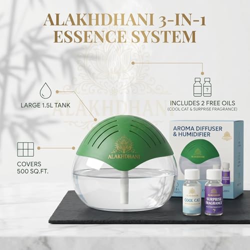 Image of 3-in-1 Portable Room Air Purifier Aroma Diffuser | 1500 ml | Electric Humidifier Revitalizer for Home, Office, Bedroom & Spa