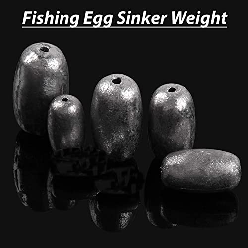 Fishing Egg Sinker Weight Rigs, Stainless Steel Fishing Wire Leaders With Sinkers Fish Swivels And Snaps Flounder Rig Saltwater For Bottom Fishing (8Pcs, 2Oz) #TOP5