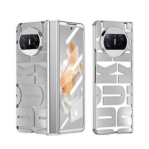 Protection Huawei Mate X3 antichoc haut de gamme aspect métal argenté avec charnière