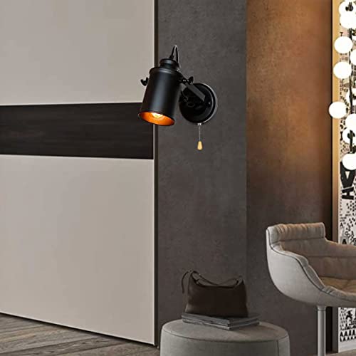 Aplique de pared industrial con acabado negro mate y casquillo E27 5