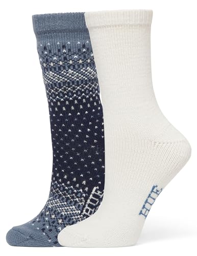 Image of HUE womens Crew Length Boot Socks, 2 Pair Pack