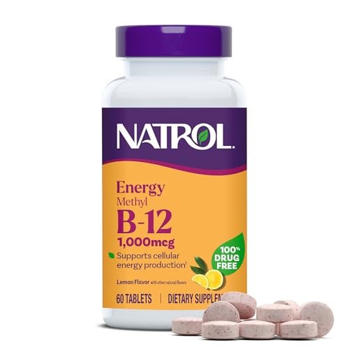 Natrol Energy Methyl B-12 1000 mcg Lemon Flavored 60 Chewable Tablets