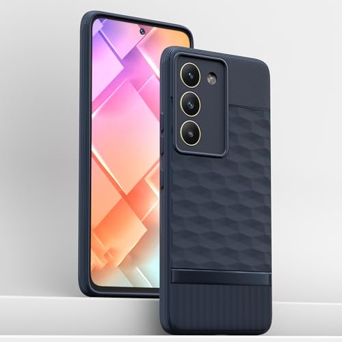 Image of Pikkme Back Cover for Vivo T3 5G / Vivo Y200e 5G Camera Protection 3D Hexa Cube Design Silicone Protective Bumper Case (Blue)