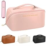 ♥【Weit verbreitet】 Diese schminktasche damen kann nicht nur zur Aufbewahrung von Hautpflegeprodukten und Kosmetika während der Reise verwendet werden, sondern auch für verschiedene Toilettenartikel sowie für Brillen, Kameras, elektronisches Zubehör, Pässe und andere Haushaltsgegenstände, die Ihrem Vielfachen gerecht werden Speicherbedarf und bringt Komfort in Ihr Leben.