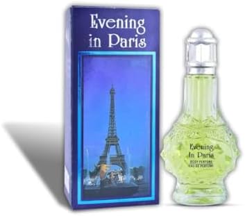 Evening in Paris Body Perfume, Eau De Parfum Spray, Glass Bottle with Decorative Box, Light Green, Long-Lasting Fresh Fragrance, Unisex | 100ml