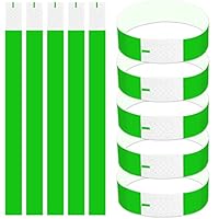 50 Pack Wristbands 3/4 inch, Waterproof Paper Bracelets Event Wristbands Colorful Wrist Party Bands Armbands,Event Bracelets Printable Party Wrist Band (Green)