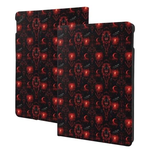 Étui iPad 10.2 lion rouge et noir housse folio avec veille automatique pour iPad 9/8/7