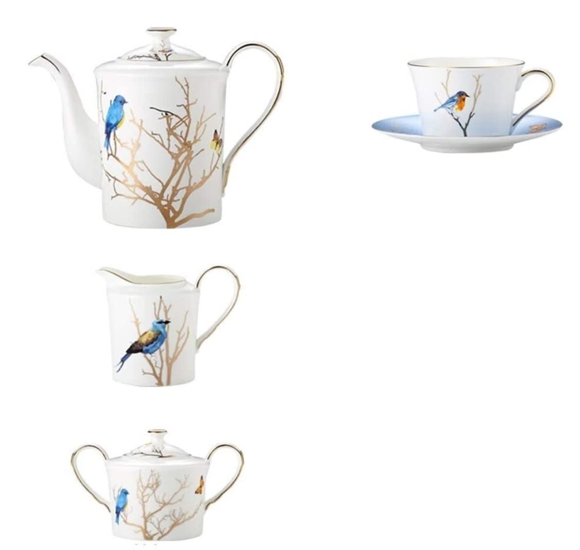 Zestaw Do Herbaty 11 Sztuk Biały Zestaw Herbaty Porcelanowy Dzbanek Na Herbatę Cukiernica Śmietanka Do Mleka 4 Filiżanki I Naczynia Filiżanek Kawy W Domu Akcesoria Kuchenne