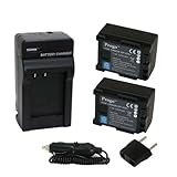 Progo Power Pack (Two Li-Ion Rechargeable Battery and Pocket Travel AC/DC Wall Charger with Car Adapter & US to European plug) for Canon BP-808, BP-809. Works on Canon FS10 FS11 FS100 FS21 FS22 FS200 FS31 FS300, VIXIA HF10 HF11 HF100 HF20 HF200 HF S10 S100 S20 S21 S200 HG20 HG21 HG30 G10 M30 M31 M300 M30 M31 M32 M40 M41 M400 XA10 and more.