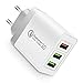 OENLY QC3.0 USB Cargador rápido Cargador Movil Universal Adaptador, 30W 3Port QC3.0 2.0 Smart Cargo sólido Desmontables en Lote schnellladeger para SamsungiPhoneiPad Huawei Google