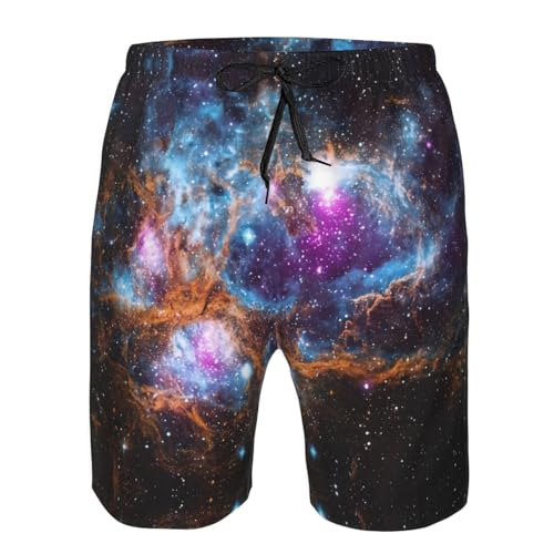 Universe Galaxy Space Print Men's Shorts Casual Lightweight Yoga Shorts Elastic Waist Drawstring Summer Beach Shorts3