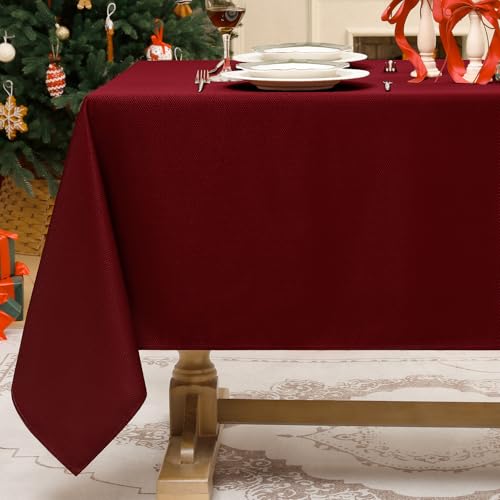 Softalker Tischdecke Weihnachten Rot 140x100 cm Abwaschbare Jacquard...