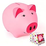 Glow in The Dark Piggy Bank for Kids, Unbreakable Plastic...