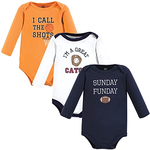 Image of Hudson Baby baby-boys Cotton Long-sleeve Bodysuits 3-pack