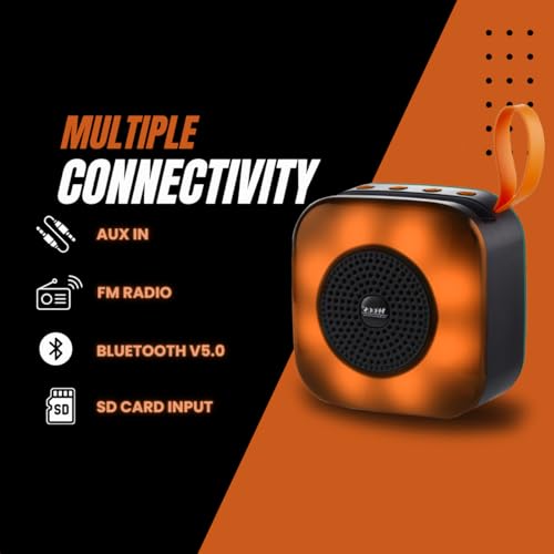 Image of PulseSync 5W Bluetooth Speaker Mesmerizing Filled RGB, Music Sync RGB, Bluetooth 5.1, 4-Hour Playtime, USB Input, TWS, FM, TF Input (Mixed Colour)