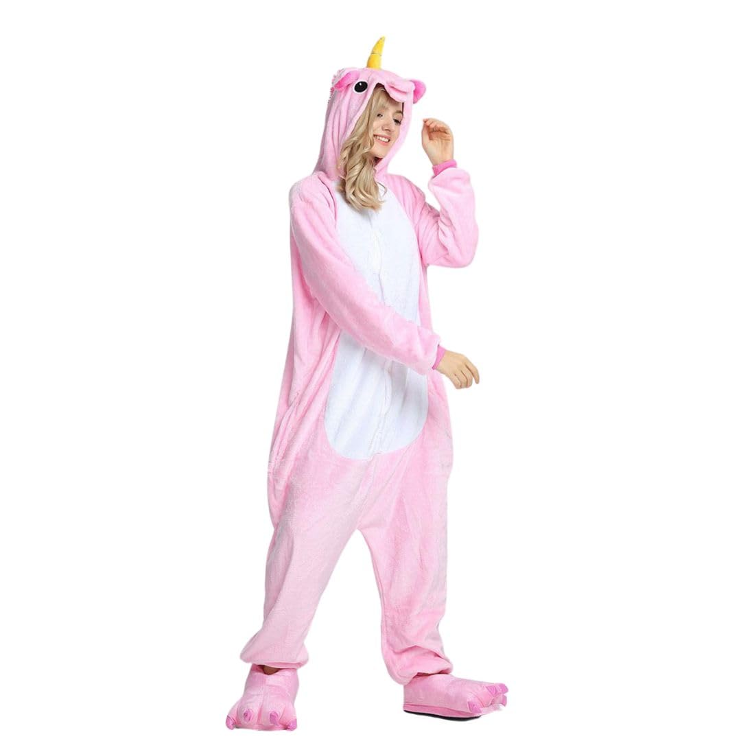 Jednorożec Onesie kostium dla dorosłych – pluszowa piżama Kigurumi, unisex, kostium zwierzęcy, rozmiary S-XL