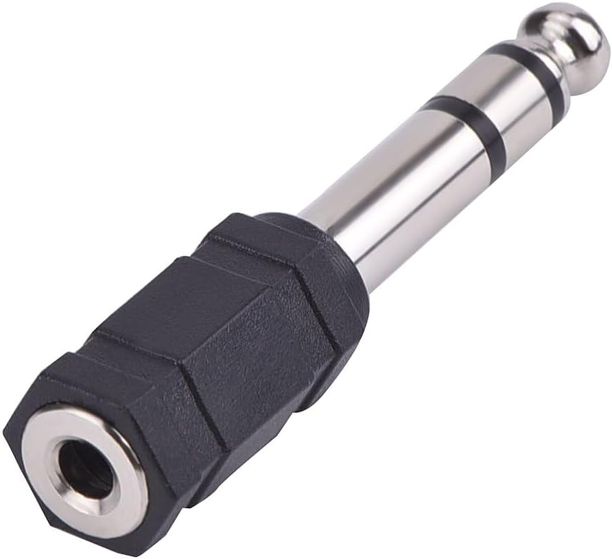 eBoot 6.35 mm Audio Stereo Plug to 3.5 mm Stereo Headphone Jack Adapter, Pack of 3