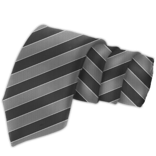 Image of BLACKSMITH Black & Grey Stripe Neck Tie for Office Wear, Formal Ties for Men - 3 inch Smart Width Necktie