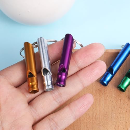 FdcLixuvol 12 pcs Emergency Whistle with Key Chain, Extra Loud Safety Aluminum Safety Survival Whistles Keychain Emergency Whistle for Outdoor Sports Camping Hiking Boating Fishing,6 Colors - Thumbnail 4