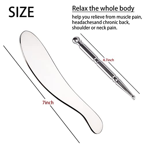 Allshow Stainless Steel Manual Acupuncture Pen Gua Sha Scraping Massage Tools Set Acupressure Pen Trigger Point Massager Tool Acupressure Bar For Full Body Relaxing #TOP1