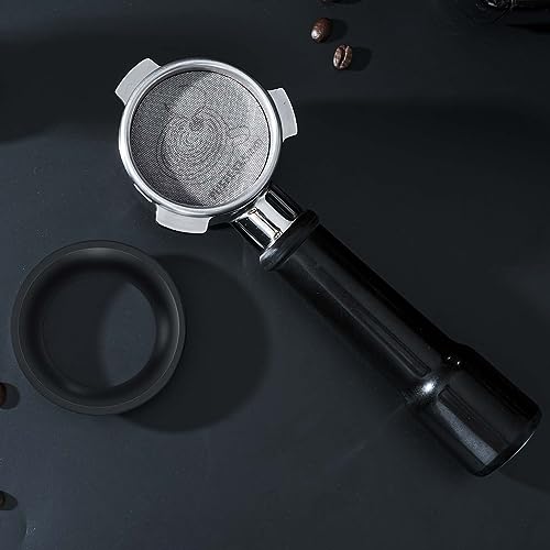 PUSEE Espresso Dosing Funnel & Puck Screen, Magnetic Coffee Dosing Ring Aluminum Metal, Reusable 1.7mm Thickness 150m Espresso Puck Screen 316 Stainless Steel Fits 51mm Portafilter