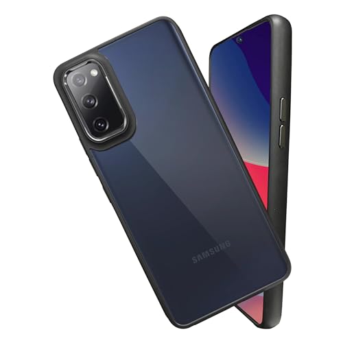 Image of A rtistque Ultra Hybrid Clear Back Cover Case for Samsung Galaxy S20 FE | Drop Protection | Transparent | Smooth TPU Sides - Black