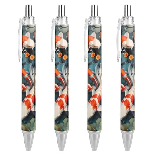 Bolígrafos japoneses de 0,5 mm: juego de 4 bolígrafos retráctiles unisex con diseño de peces