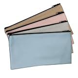 Zipper Bank Bags, 4 Pack PU Leather Cash & Coin Pouch with Zipper (4 Colors) -  ZHONGZHOU