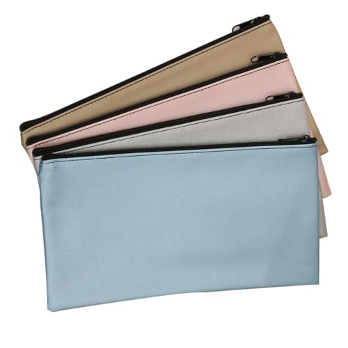 Zipper Bank Bags, 4 Pack PU Leather Cash & Coin Pouch with Zipper (4 Colors) -  ZHONGZHOU