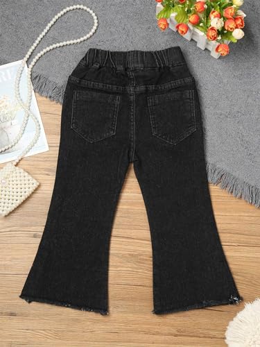 Toddler Baby Girls Flare Jeans Bell Bottom Denim Pants Wide Leg Trousers4