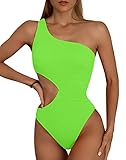 Inadays Women's One Piece Swimsuit One-Shoulder Swimsuit Waist Cutout Swimsuit