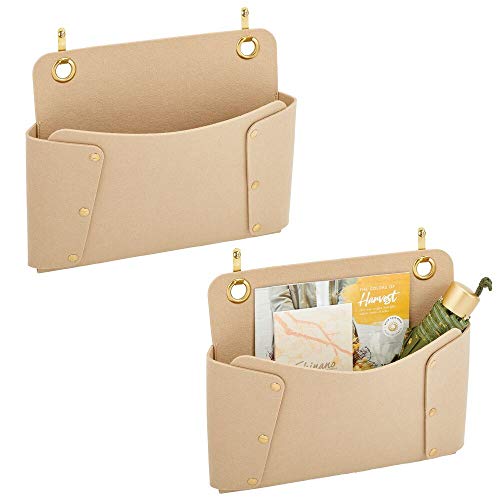 2er-Set Betttasche aus Filz – Sofa Organizer für Bücher, Zeitschriften, Fernbedienung, Tablet und Smartphone – geräumige Bettablage zum