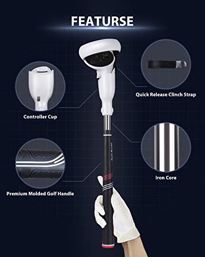 Amavasion Vr Golf Club Handle Accessories Compatible With Meta/Oculus Quest 2 Enhance Immersive Vr Game Experience (Black/Red) #TOP1