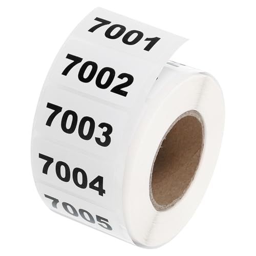 Étiquettes autocollantes numérotées consécutifs 7001-8000 étanches pour stockage
