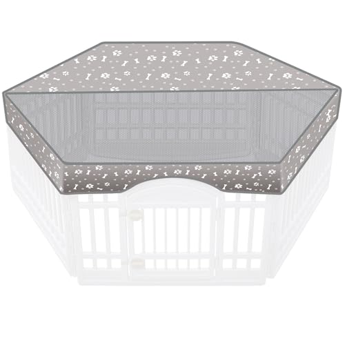 AceOrbit Dog Playpen Top Cover with Half Mesh Provide Shade Fits 36