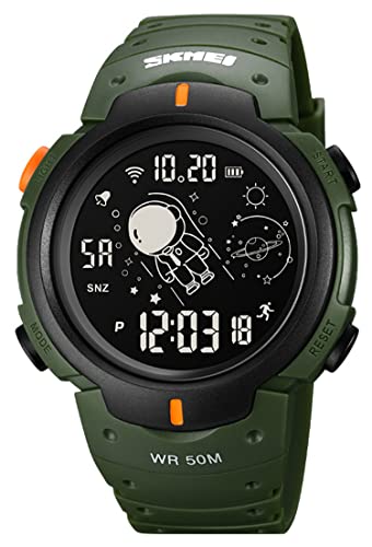 Gosasa Astronaut Unisex Watch Women's Men's Digital Multifunction Sports Casual Watch 50m Water Resistant LED Watch