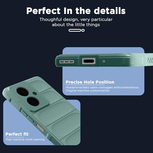 Image of Pikkme Redmi 13C 5G Back Cover Soft Matte Liquid Silicone TPU | Camera Protection | Shockproof Slim Back Case for Redmi 13C 5G (Green)
