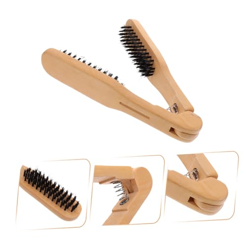 Cepillo alisador de cabello con cerdas de madera miniatura 7