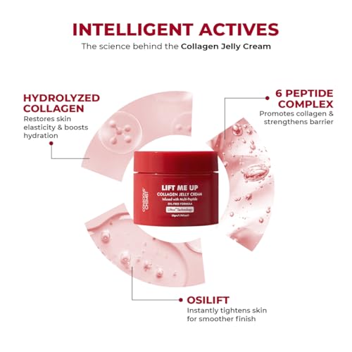 Image of Conscious Chemist Collagen Jelly Face Cream 50g | Niacinamide & Hydrolyzed Collagen | Powered by 6 peptides & Liftox technology | Sagging, Fine lines & Dullness | Anti-Aging Moisturizer | All Skin Types