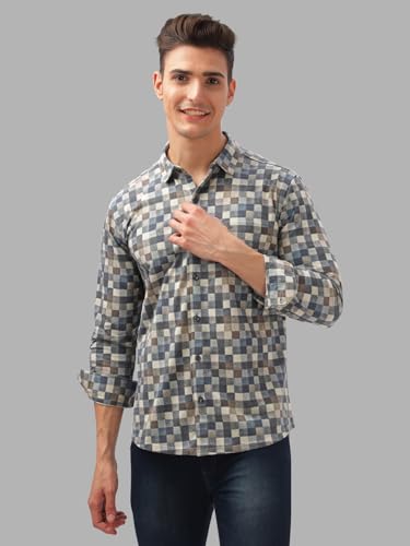 Image of BULLMER Trendy Regular Fit Striped Causal Full Sleeve Shirt for Men.