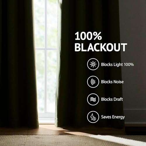 Martha Stewart Ticking Stripe Blackout Lining Rod Pocket/Back Tab Window Curtain Panel Pair, 84", White/Indigo - Image 4