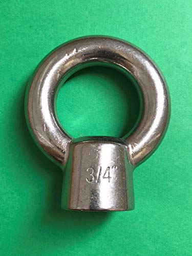 Image of US STAINLESS Stainless Steel 316 Lifting Eye Nut 3 /4 inch UNC Marine Grade Pitch of 10