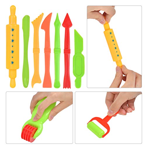FOROREH Deeg Gereedschap Kit, 30 stuks Klei Deeg Gereedschap Plastic Kleurrijke Play Deeg Set, Kinderen DIY Plasticine… - Image 7